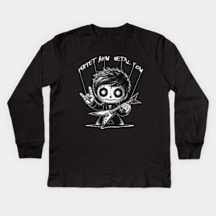 Cute and Metalhead Creepy Puppet Kids Long Sleeve T-Shirt